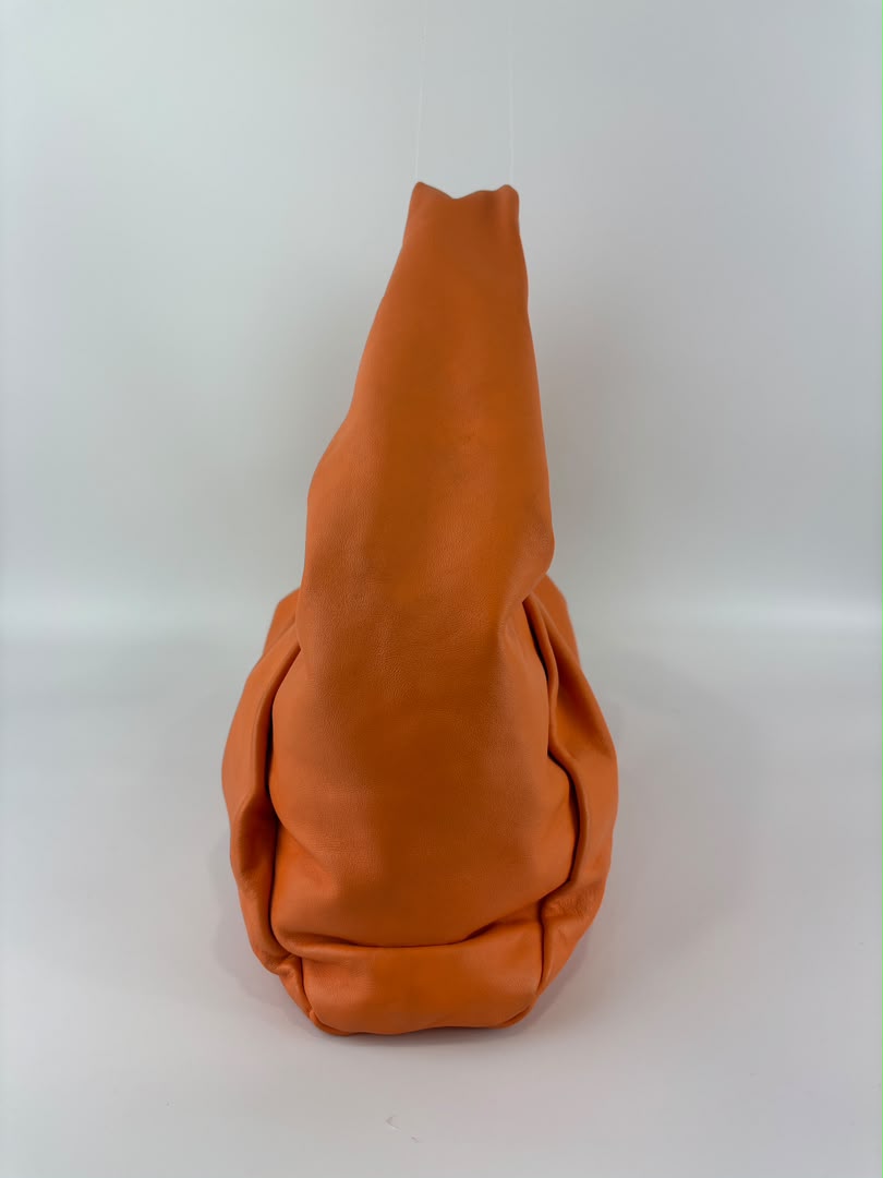 The Shoulder Pouch Orange Calfskin
