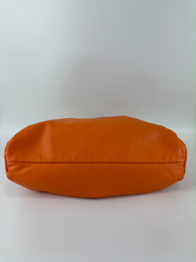 The Shoulder Pouch Orange Calfskin