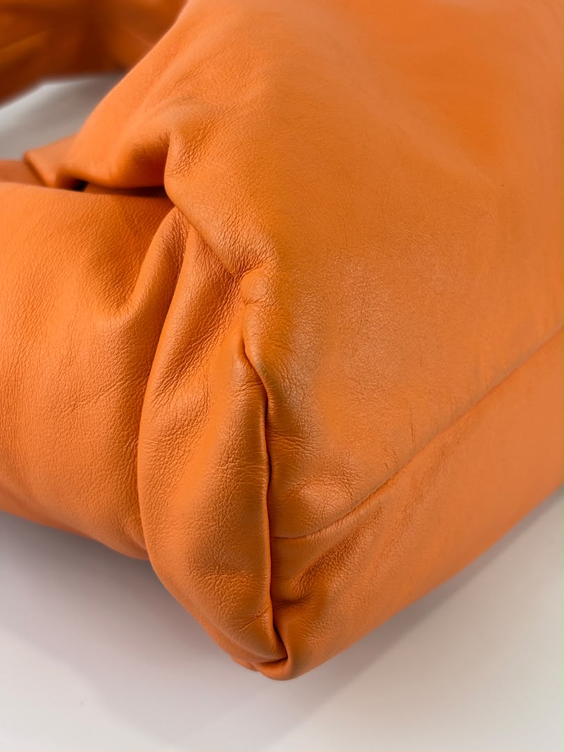 The Shoulder Pouch Orange Calfskin