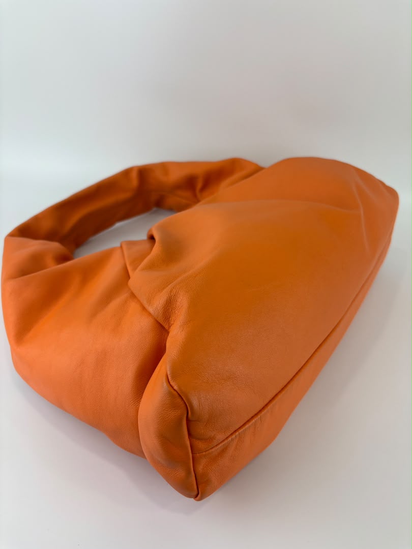 The Shoulder Pouch Orange Calfskin