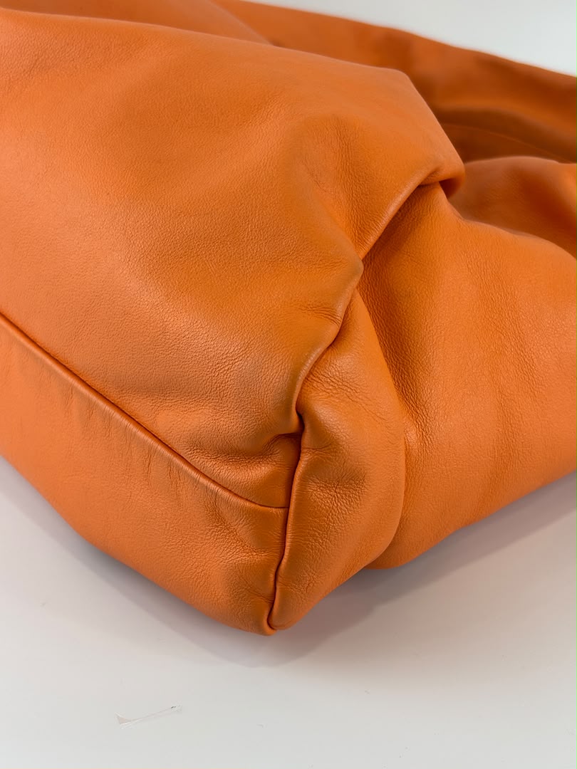 The Shoulder Pouch Orange Calfskin