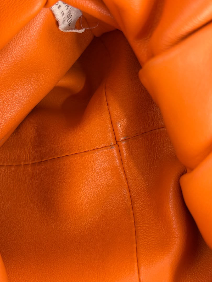 The Shoulder Pouch Orange Calfskin