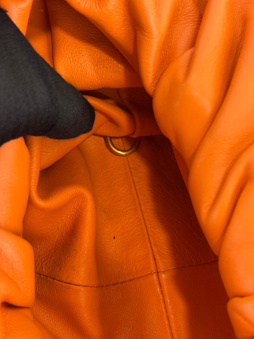 The Shoulder Pouch Orange Calfskin