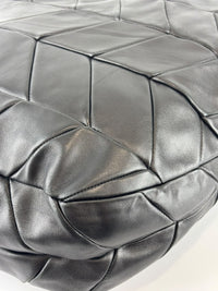 Quilted Chevron Hobo Bag Black Leather