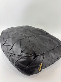 Quilted Chevron Hobo Bag Black Leather