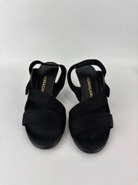 Vale 55 Vara Bow Slingback Sandals in Black Size 7.5 D