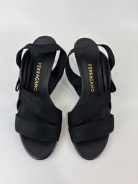 Vale 55 Vara Bow Slingback Sandals in Black Size 7.5 D