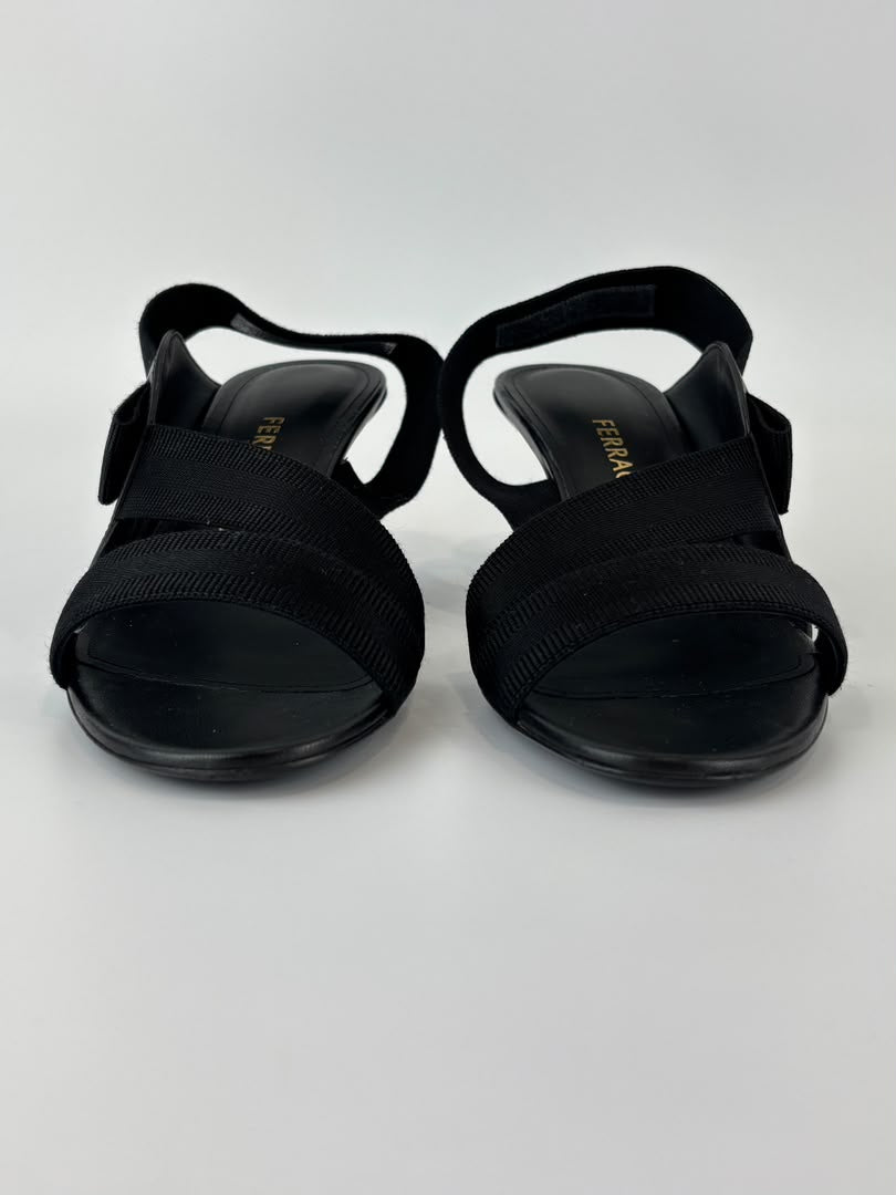 Vale 55 Vara Bow Slingback Sandals in Black Size 7.5 D