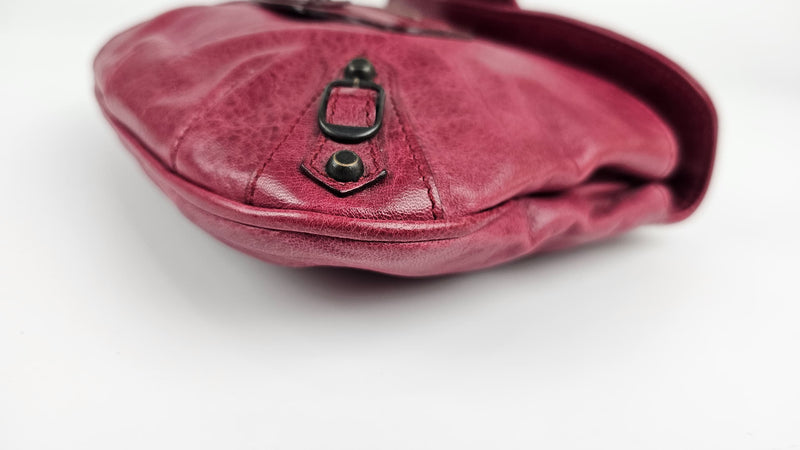 Maroon Lambskin Leather Motorcycle Giant Pouch S/S 2009 Collection