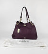 Purple Edie Turnlock Shoulder Tote Bag