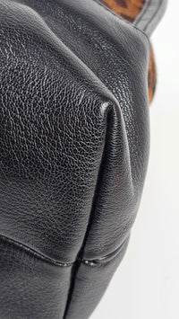 Black / Brown Leopard Print Calf Hair and Leather Boogie Satchel&nbsp;