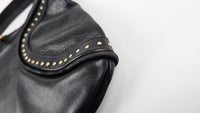 Vintage Black Leather Studded Repeat Hobo&nbsp;