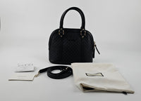 Black Micro GG Mini Dome Bag 449654 520981