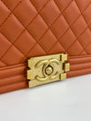 Boy Quilted Calfskin Old Medium Orange GHW