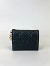 Black Cannage Lambskin Mini Lady Dior Gardenia Wallet