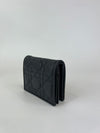 Black Cannage Lambskin Mini Lady Dior Gardenia Wallet