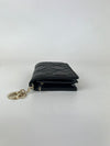 Black Cannage Lambskin Mini Lady Dior Gardenia Wallet