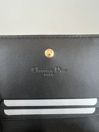 Black Cannage Lambskin Mini Lady Dior Gardenia Wallet