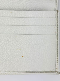 White Leather Long Flap Wallet