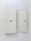 White Leather Long Flap Wallet