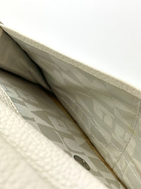 White Leather Long Flap Wallet