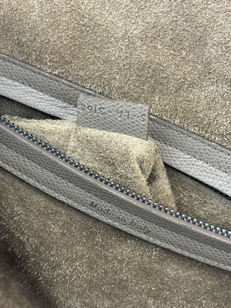 Taupe Pebbled Calfskin Leather Medium Phantom Luggage Tote Bag