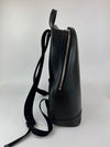 Black Textured Leather Kingsnake Print Backpack Bag