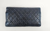 Boy Quilted Folded Pouch in Dark Navy Iridescent Lambskin