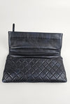 Boy Quilted Folded Pouch in Dark Navy Iridescent Lambskin