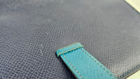 Bearn Bicolor Wallet Soufflet Epsom Bleu Nuit / Turquoise PHW