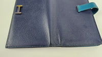 Bearn Bicolor Wallet Soufflet Epsom Bleu Nuit / Turquoise PHW