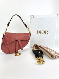 Mallow Rose Python Mini Saddle Bag