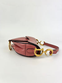 Mallow Rose Python Mini Saddle Bag