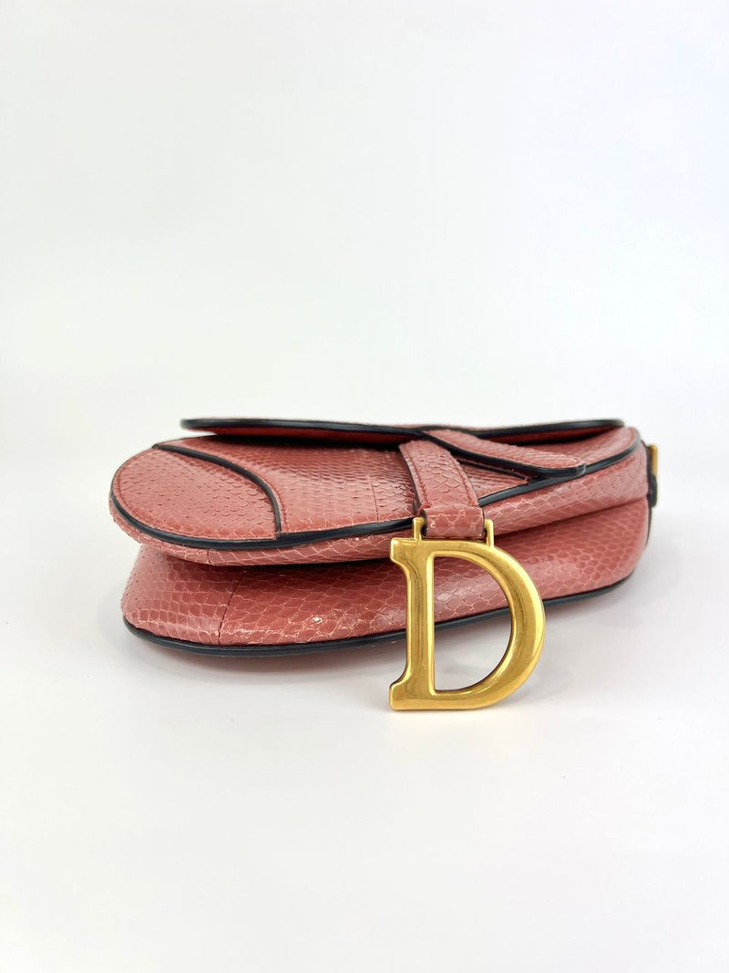 Mallow Rose Python Mini Saddle Bag