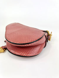 Mallow Rose Python Mini Saddle Bag