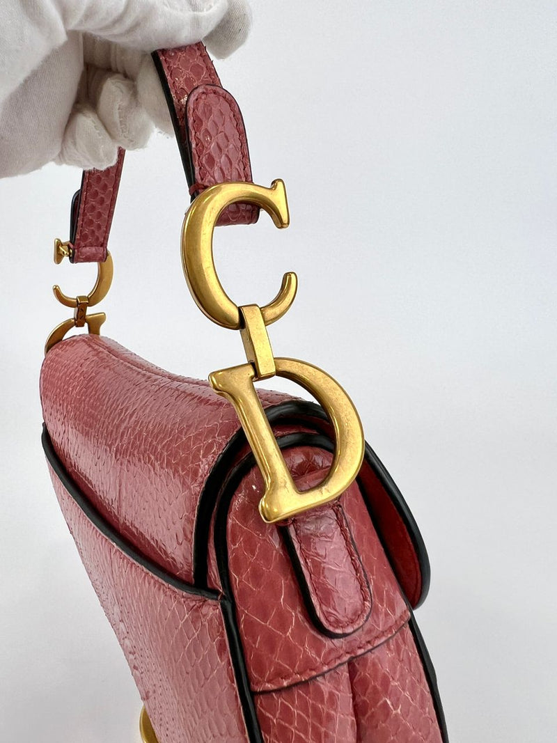 Mallow Rose Python Mini Saddle Bag