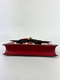 Red Leather Osiride Future Top Handle Bag