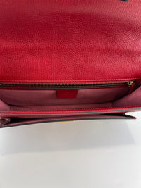 Red Leather Osiride Future Top Handle Bag