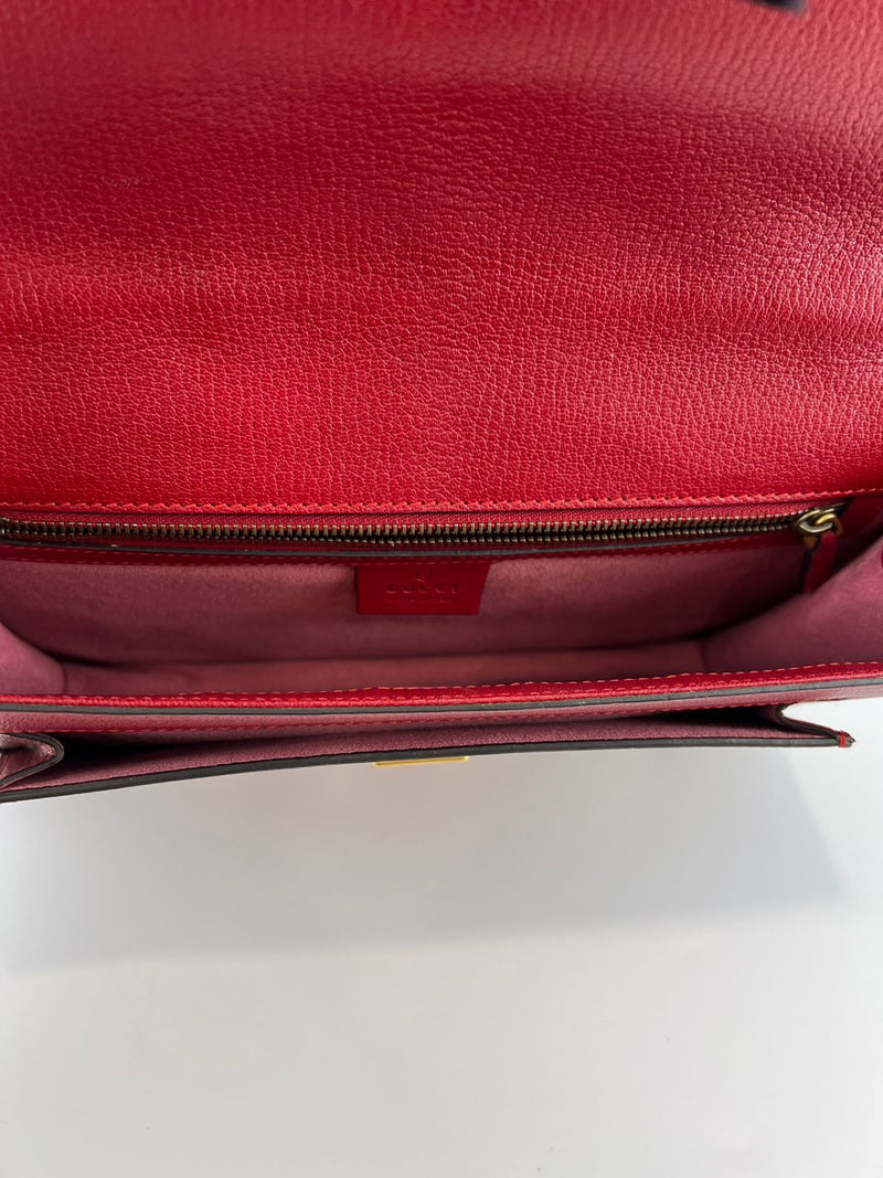 Red Leather Osiride Future Top Handle Bag