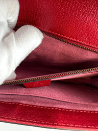 Red Leather Osiride Future Top Handle Bag