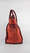 Red Python Mini Luggage Tote