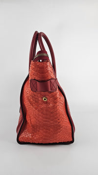 Red Python Mini Luggage Tote