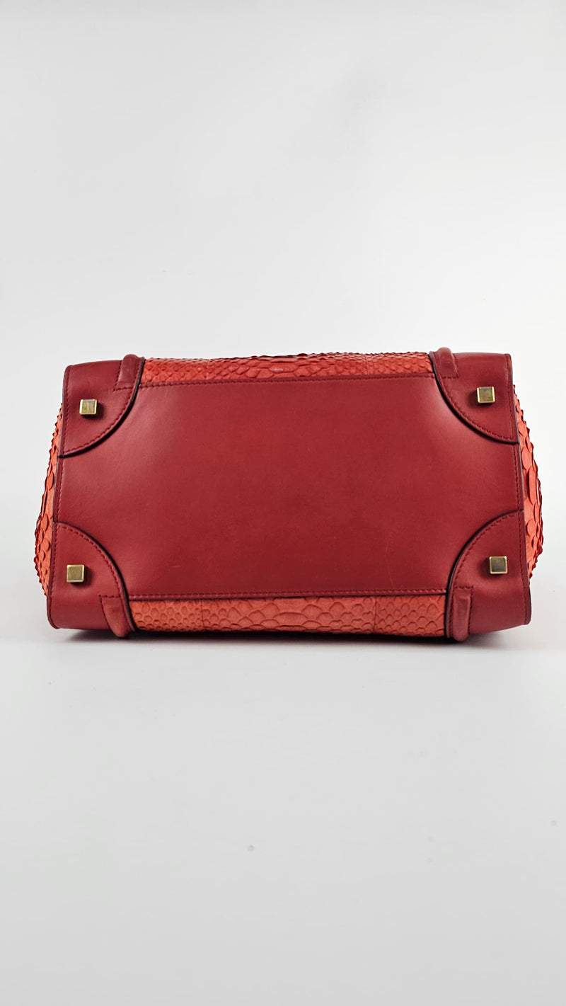 Red Python Mini Luggage Tote