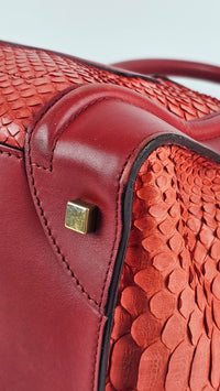 Red Python Mini Luggage Tote