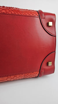 Red Python Mini Luggage Tote