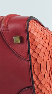 Red Python Mini Luggage Tote