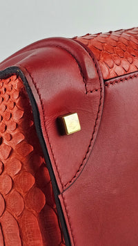 Red Python Mini Luggage Tote