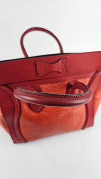 Red Python Mini Luggage Tote