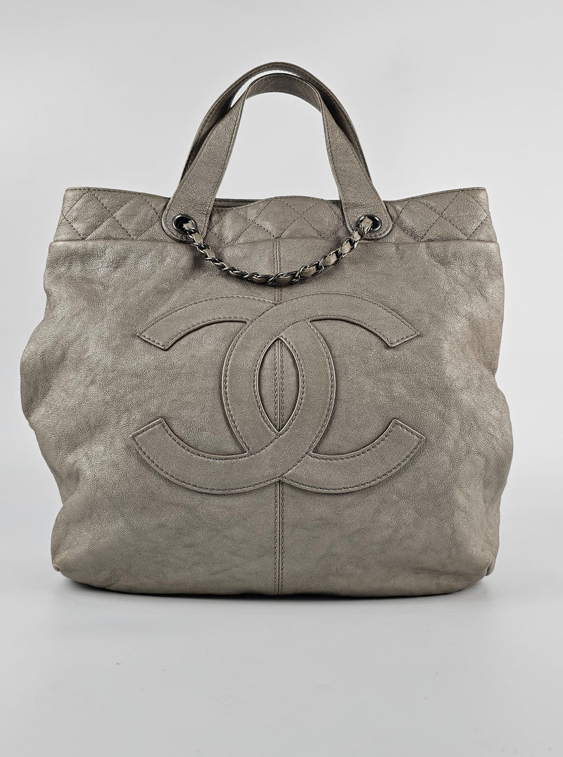 Grey Calfskin Trianon Tote with Chain RHW