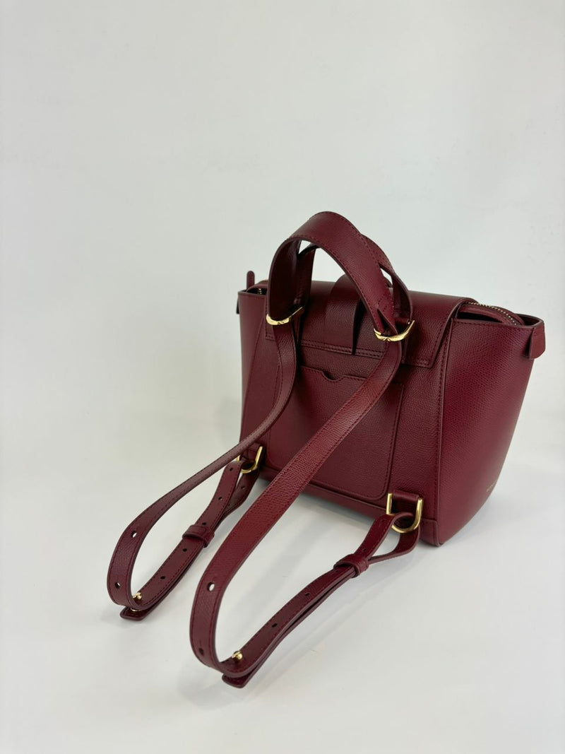 Mini Maestra Pebbled Leather Bag in Spice